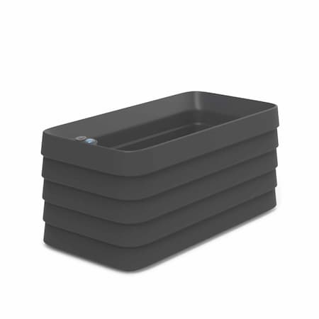 Crescent Garden TruDrop Slat Self Watering Deck Box -  36"x17"x17"H, Caviar Black A819194
