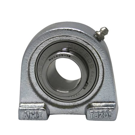 Ami Bearings SINGLE ROW BALL BEARING - 3/4in STAINLESS SET SCREW NICKEL TAPPED BASE PLW BLK MUCTB204-12NP