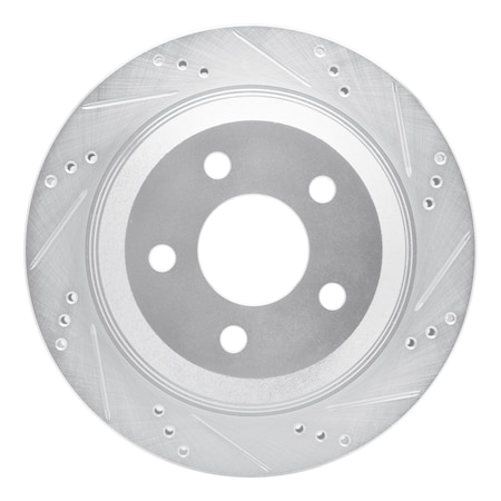 Dynamic Friction Co DFC Brake Rotor - Drilled and Slotted - Silver 631-52013R