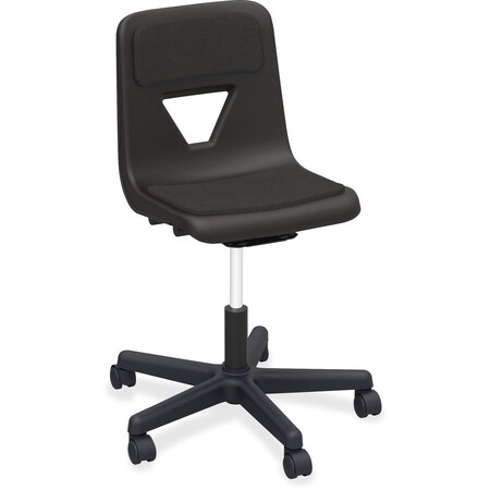 Lorell Classroom Adjustable Height Mobile Task Chair - Polypropylene with Padded Seat - Black 99913