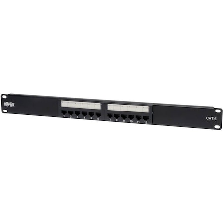 Eaton Tripp Lite Series 12-Port 1U Rack-Mount Cat6/Cat5 110 Patch Panel 568B, RJ45 Ethernet, TAA N252-012