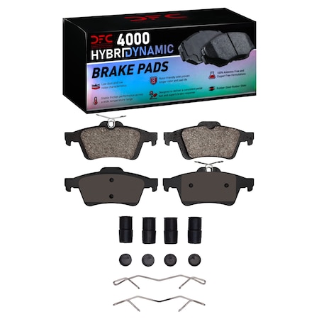 Dynamic Friction Co DFC HybriDynamic Brake Pads Hrdwr Kit 4000-1095-01