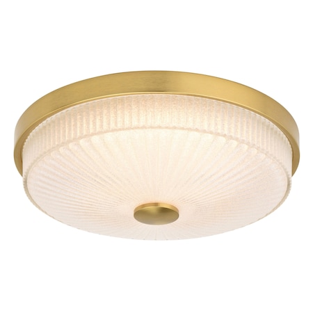 Vaxcel Preston 1-Light Gold Brass Transitional Dome Flush Mount LED Fixture Glass Shade C0325