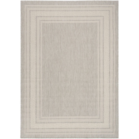 Homeroots 4' X 6' Gray Geometric Indoor Outdoor Area Rug 572619