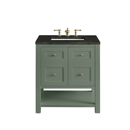 James Martin Vanities Breckenridge 30" Single Vanity, Smokey Celadon, w/ 3 CM Phantome Eclos Top 330-V30-SC-3PHT