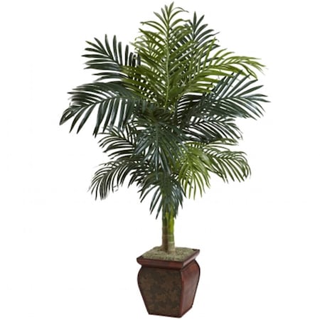 Dare2Decor 4.5 ft. Golden Cane Palm With Decorative Container DA416476