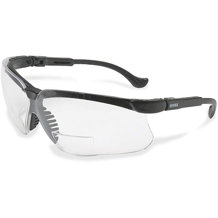Uvex Safety Glasses, Uncoated, Clear Lens, Black Frame, Half-Frame, 1 PR S3761