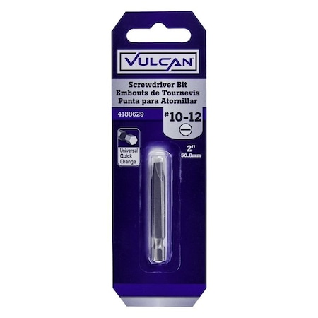 Vulcan Screwdriver Bit, Hex Shank, S2 Chrome Molybdenum Steel 306941OR