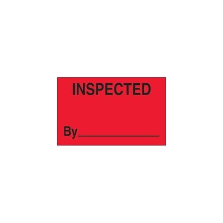 Bubblefast 1 1/4 x 2'' - ''Inspected'' Fluorescent Red Labels BFDL1182