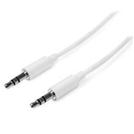 Dynamicfunction 2m Slim 3.5mm Stereo Audio Cable Male to Male Cable, White DY173778