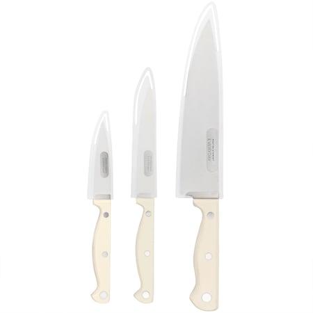 Martha Stewart Everyday Keswick 3 Piece Cutlery and Sheath Set in Linen 141044.03