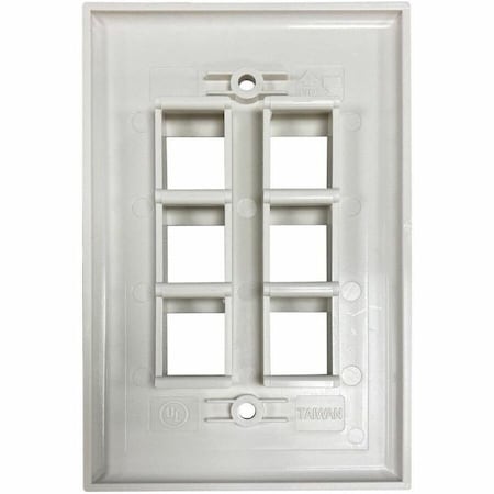Eaton Tripp Lite Series Safe-IT 6-Port Single-Gang Keystone Wall Plate, Antibacterial, Ivory Matte, TAA N042AB-006-IVM