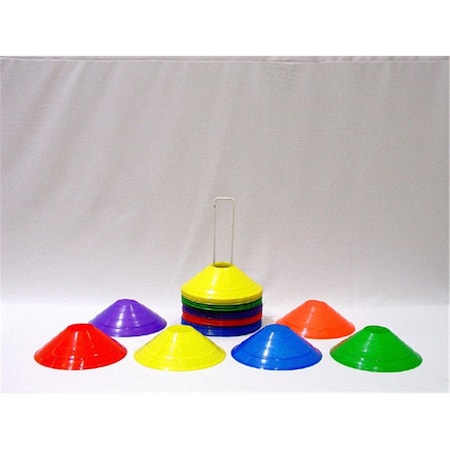Active Athlete 8 x 2 Inch Half Cones - 36 Pieces of 6 Colors AC2576068