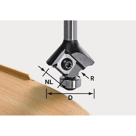 Festool Radius Router Bit S8 HW R1, 5 D28 KL12, 7 MFK 499810