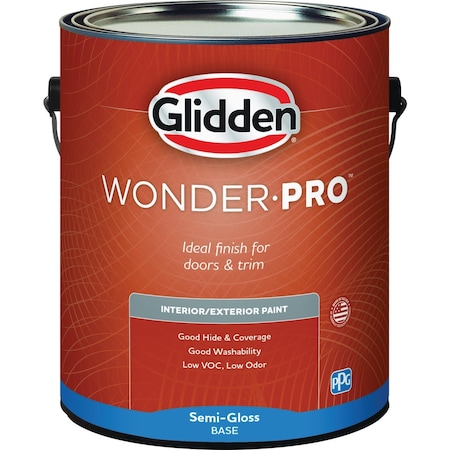 Glidden WonderPro Interior/Exterior Semi-Gloss Paint Midtone Base 1 Gal. GLWP32MB/01