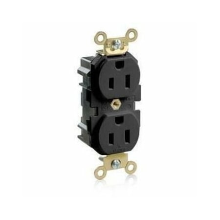 Leviton Straight Blade Receptacle, 5-15R, 15 A, 125V AC, Flush Mount, Self-Grounded M5262-E