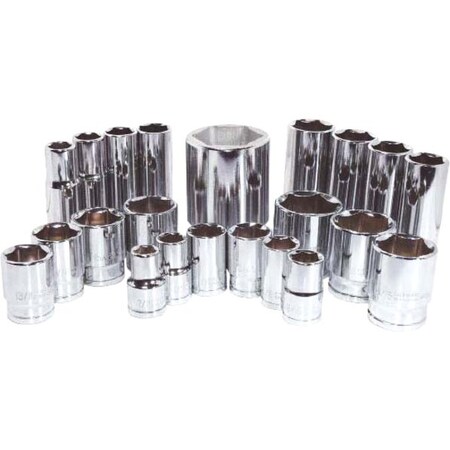 K-Tool International 1/2" Drive, 11/16" SAE Socket, 6 Points, Deep 6Pt, Chrome 1/2"Dr, 11/16 KTI-23222