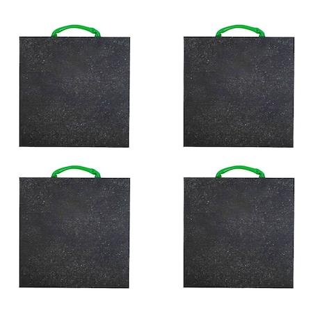 Mytee Products 24in x 24in x 3in Thick Outrigger Pad w/ 2 Ergonomic Handle Black Stabilizing Jack, 4PK ORP-242430x4