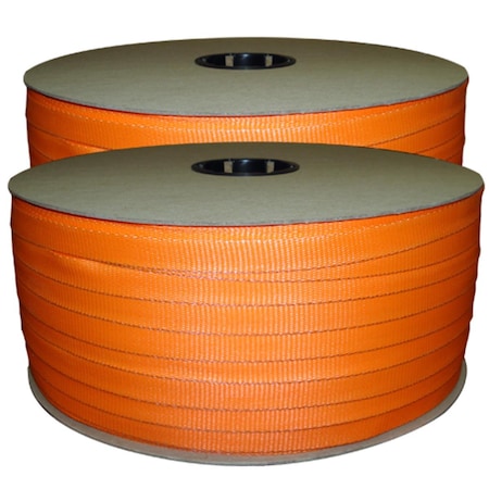 Gourmetgalley 0.75 in. Orange Woven Polyester Strap, 1650 ft. Coil, 3000 lbs System Strength, 2PK GO1589610