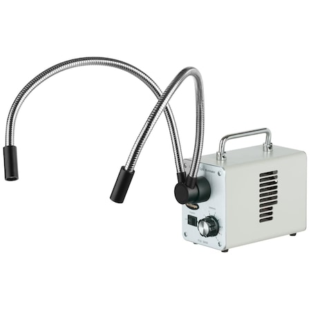 Amscope 30W LED Fiber Optic Dual Gooseneck Lights Microscope Illuminator LED-30WY