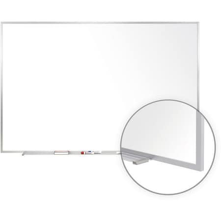 Ghent Dry Erase Board, Porcelain, 48 1/2 in, 96 1/2 in, Aluminum Frame, White, Matte M1-48-4