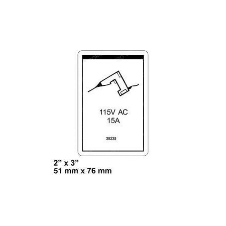 Jlg REPLACEMENT DECAL, POWER TO PLATFORM 115V 28235