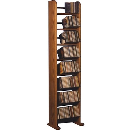 Wood Shed Cdracks Solid Oak 8 Row Dowel Tower CD Rack Capacity 208 CD s Honey Oak Finish 804