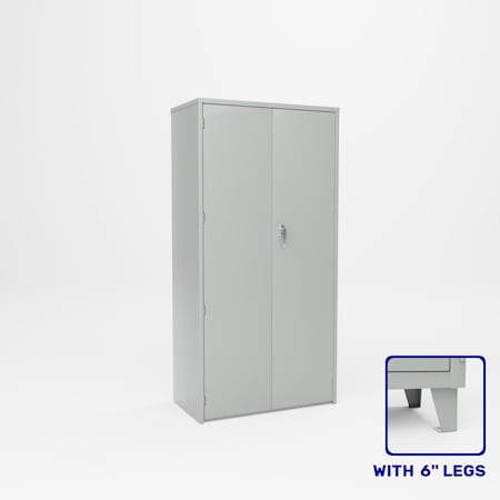 Pucel Heavy Duty Storage Cabinet with 6 in Legs, 36 in W x 78 in H x 19 in D, Red HDSC-3672-19-4L