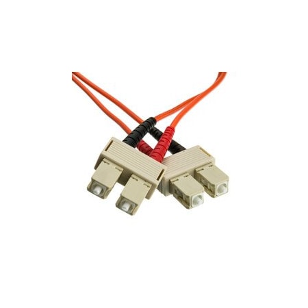 Cable Wholesale SC/UPC OM1 Duplex 2.0mm Fiber Optic Patch Cord, OFNR, Multimode 62.5/125, Orange Jacket, Beige SCSC-11102