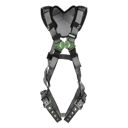 Msa Safety V-FIT Harness, M, 400 lb., Quick-Connect Chest/ Tongue Leg Straps, Back D-Ring, Shoulder Padding 10194889