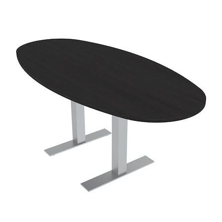 Skutchi Designs 6 Person Conference Table With Power Unit | 6' Boval Table | Harmony Series HAR-BOVL-36X72-T-U999ST19-NA