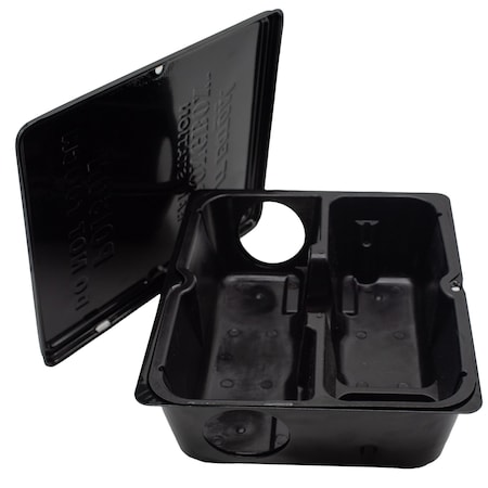 Jt Eaton Strongbox Galvanized Steel Tamper-Resistant Bait Station, Black Powder Coating 910TP-BK