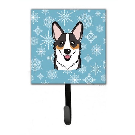 Carolines Treasures Snowflake Tricolor Corgi Leash and Key Holder BB1689SH4