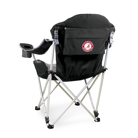 Picnic Time Family Of Brands NCAA Alabama Crimson Tide Reclining Camp Chair - Beach Chair for AdultsBlack with Gray Accents 803-00-175-004-0