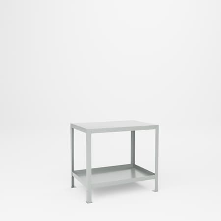 Pucel Heavy Duty Work Table 24x36 Two Shelf, Gray 2436-2