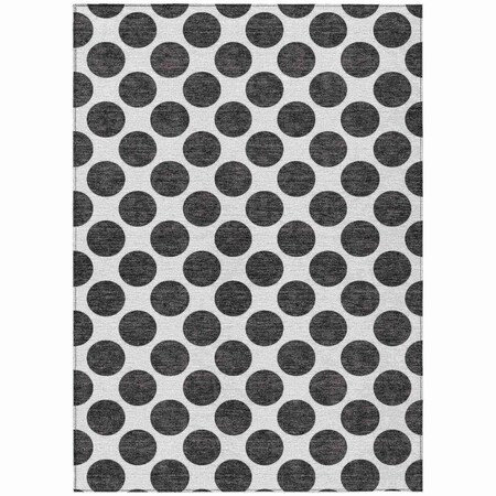 Homeroots 3' X 5' Black And Ivory Polka Dot Washable Indoor Outdoor Area Rug 614869