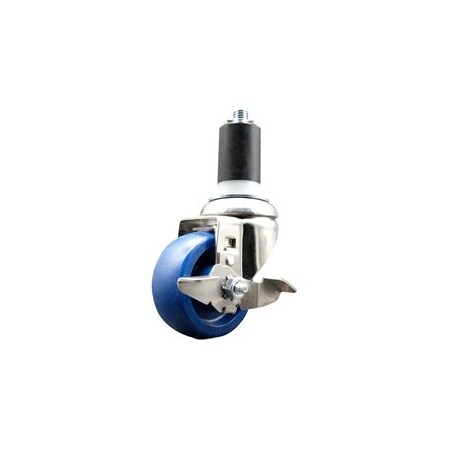 Service Caster 3 Inch 316SS Solid Polyurethane Swivel 1-1/2 Inch Expanding Stem Caster Brake SCC-SS316EX20S314-SPUS-TLB-112