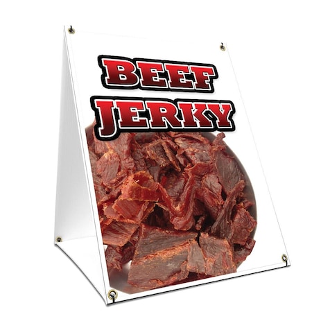 Signmission Beef Jerky, 24 Inch x 18 Inch A-frame Yard Sign, Plastic Sign SBC-1824-Beef Jerky