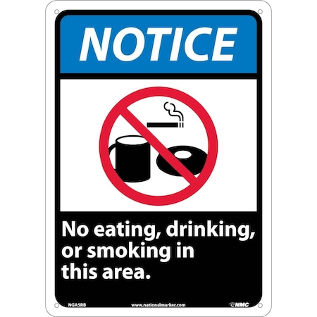 Nmc Notice No Eating Drinking Or Smoking In This Area Sign, NGA5RB NGA5RB