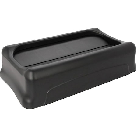 Rubbermaid Commercial Slim Jim(R) 23 gal Trash Can Lid, Swing Black, Resin, 1 Openings 11 1/4 in W/Dia FG267360BLA