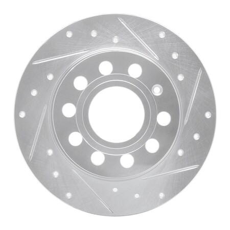 Dynamic Friction Co DFC Brake Rotor - Drilled and Slotted - Silver 631-74033R