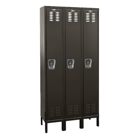 Hallowell Locker, 72 in H, 12 in w, Black U3258-1A-ME