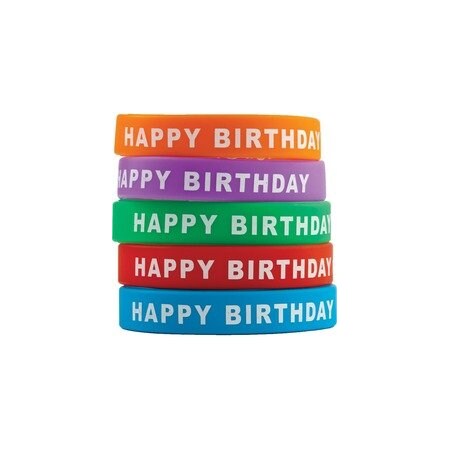 Teacher Created Resources Happy Birthday Wristbands, Multi, Silicone, 1 Set 6559