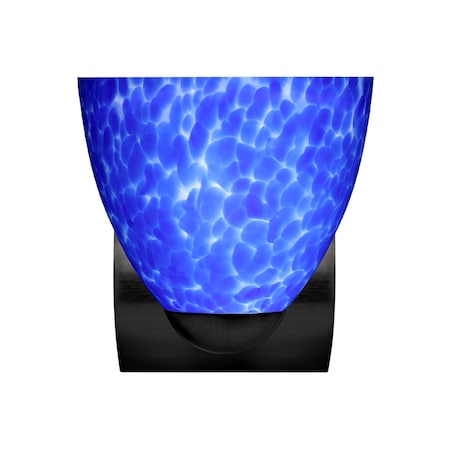 Besa Lighting Besa, Sasha Mini Sconce, Blue Cloud, Black Finish, 1x60W E26 base 1WZ-757286-BK