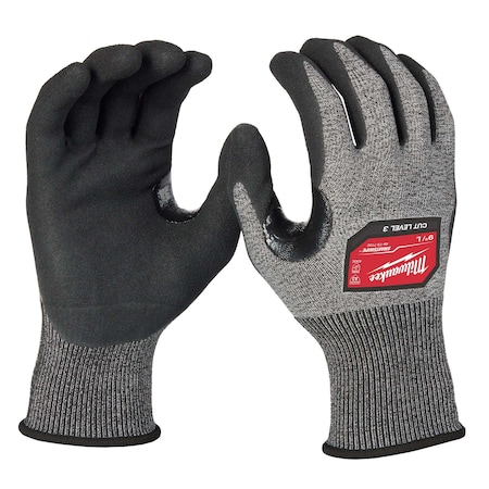 Milwaukee Tool Cut-Resistant Dipped Gloves, Cut Level A3 , Dipped , Nitrile , Rough , Large 1 PR 48-73-7132