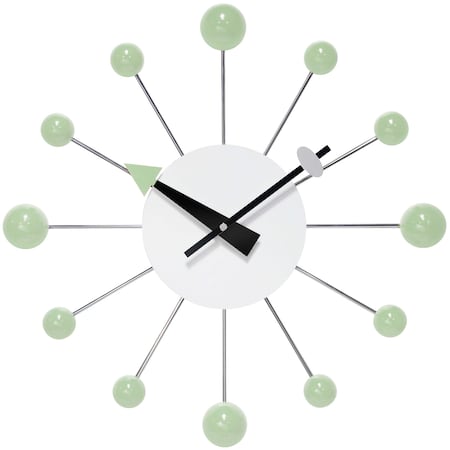 Infinity Instruments Orb Spoke Starburst Wall Clock, Mint Green, 15 in 15353MM