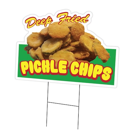 Signmission Pickle Chips Die Cut Yard Sign & Stake outdoor plastic coroplast window, C-DC-1216-DS-Pickle Chips19 C-DC-1216-DS-Pickle Chips19
