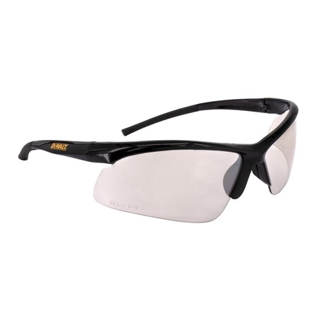 Dewalt Safety Glasses, Indoor/Outdoor Lens, Black Frame, Half-Frame, 1 PR DPG51-9D