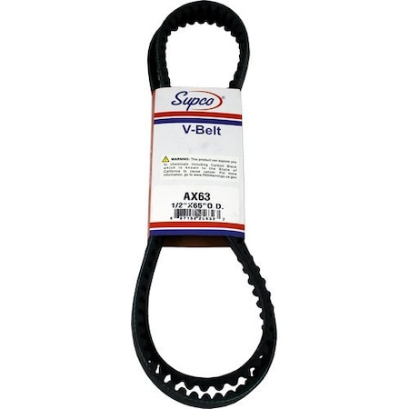 Supco Molded Cogged V Belt, AX63 AX63