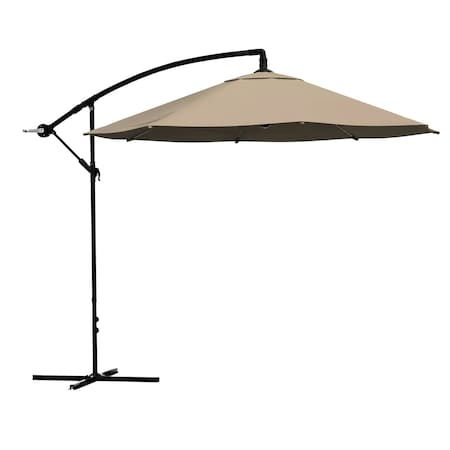 Pure Garden 10 ft Cantilever Patio Umbrella with Tilt and Vented Canopy, Khaki Beige 50-LG1046